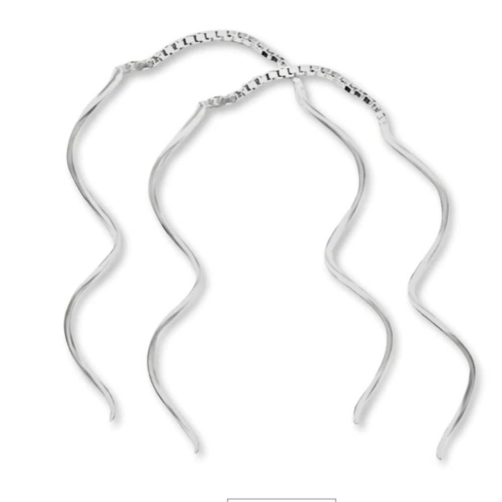 Curled Wire Ear Threads 925 Sterling Silver ear rings